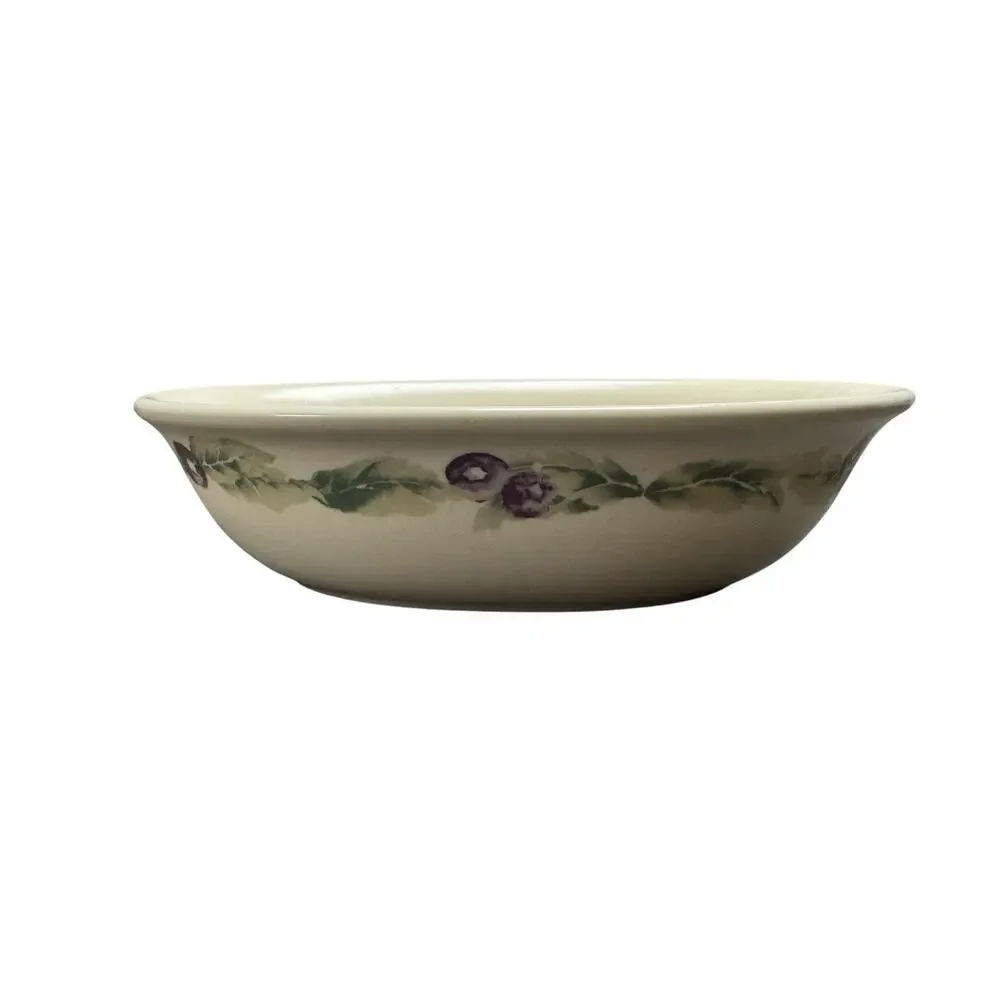 Pfaltzgraff Jamberry Cream Grapes Berries AOP 8.25in Oval Serving Platter